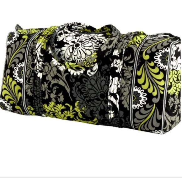 Vera Bradley Handbags - Vera Bradley XL Baroque Black White Lime Duffel